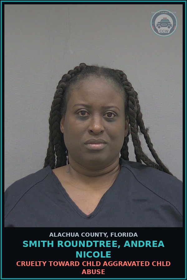 Booking mugshot of SMITH ROUNDTREE, ANDREA NICOLE in Alachua County