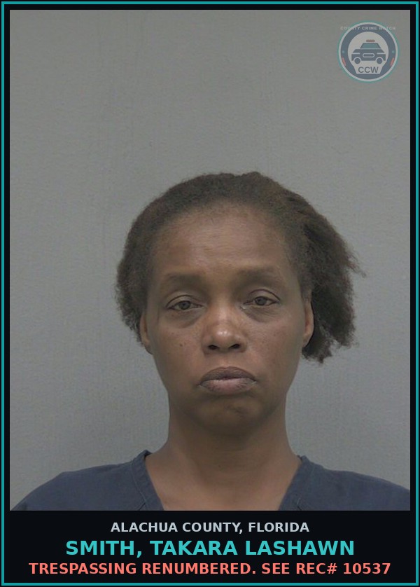 Booking mugshot of SMITH, TAKARA LASHAWN in Alachua County