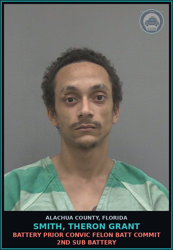 Booking mugshot of SMITH, THERON GRANT in Alachua County