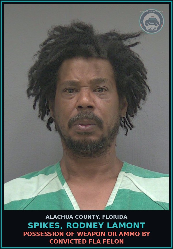 Booking mugshot of SPIKES, RODNEY LAMONT in Alachua County