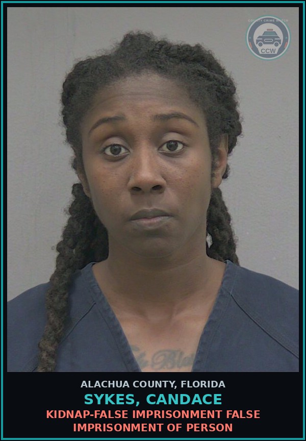 Booking mugshot of SYKES, CANDACE in Alachua County
