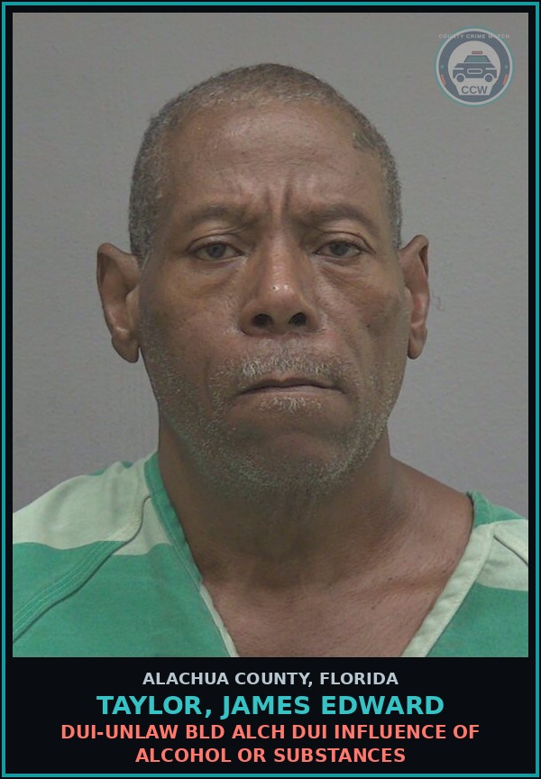 Booking mugshot of TAYLOR, JAMES EDWARD in Alachua County