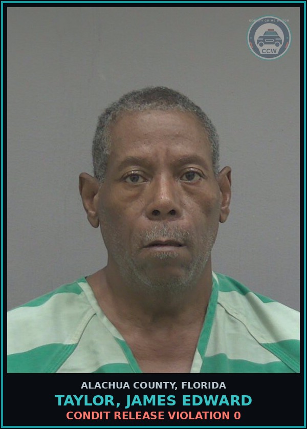 Booking mugshot of TAYLOR, JAMES EDWARD in Alachua County