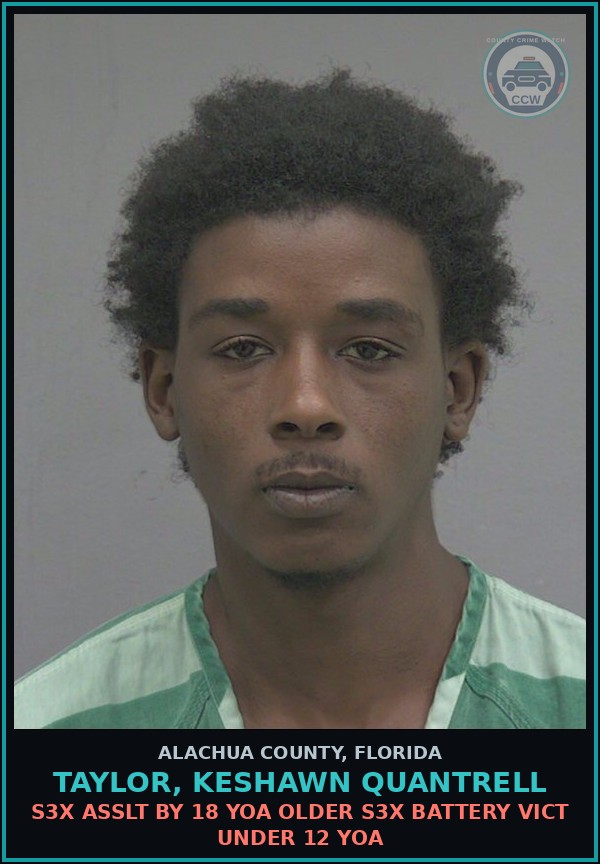 Booking mugshot of TAYLOR, KESHAWN QUANTRELL in Alachua County