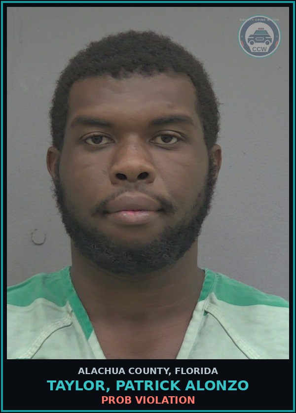 Booking mugshot of TAYLOR, PATRICK ALONZO in Alachua County