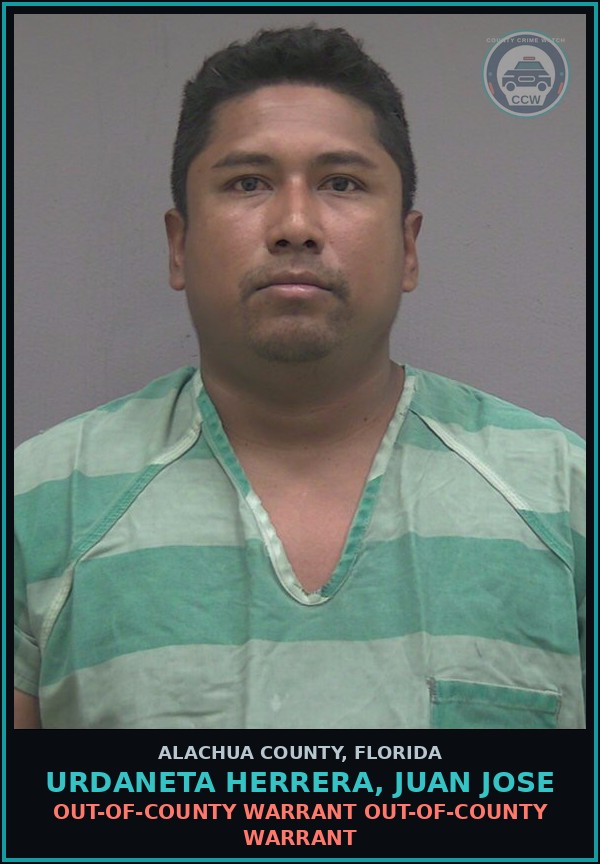 Booking mugshot of URDANETA HERRERA, JUAN JOSE in Alachua County