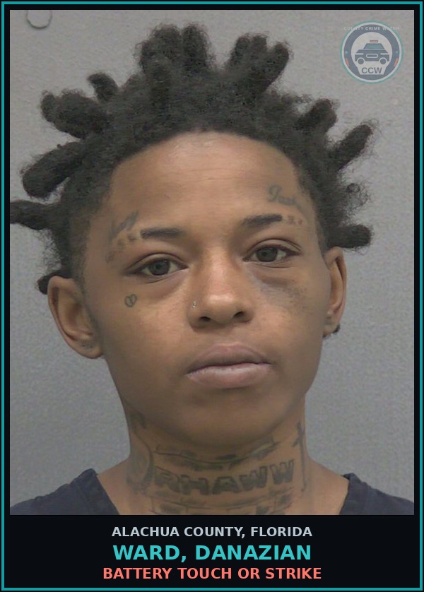 Booking mugshot of WARD, DANAZIAN in Alachua County