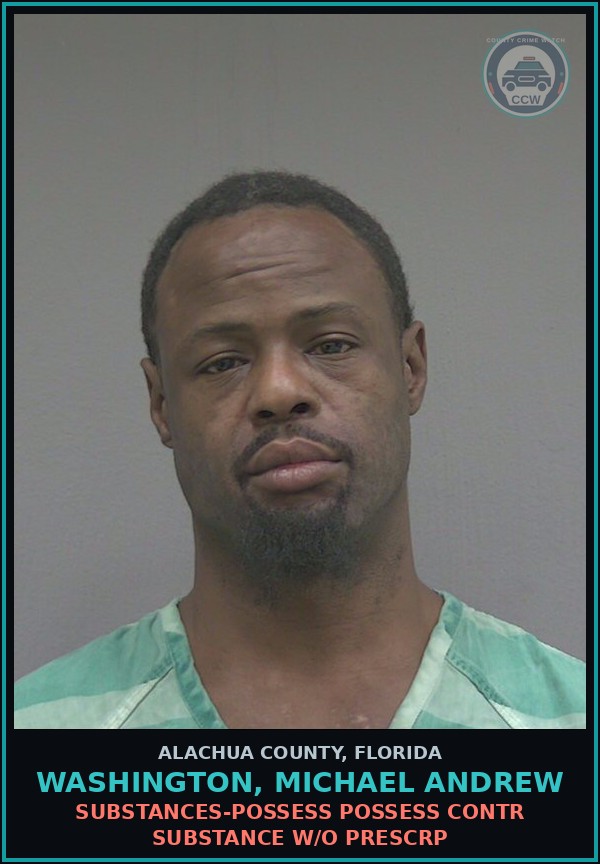 Booking mugshot of WASHINGTON, MICHAEL ANDREW in Alachua County