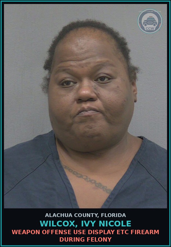 Booking mugshot of WILCOX, IVY NICOLE in Alachua County
