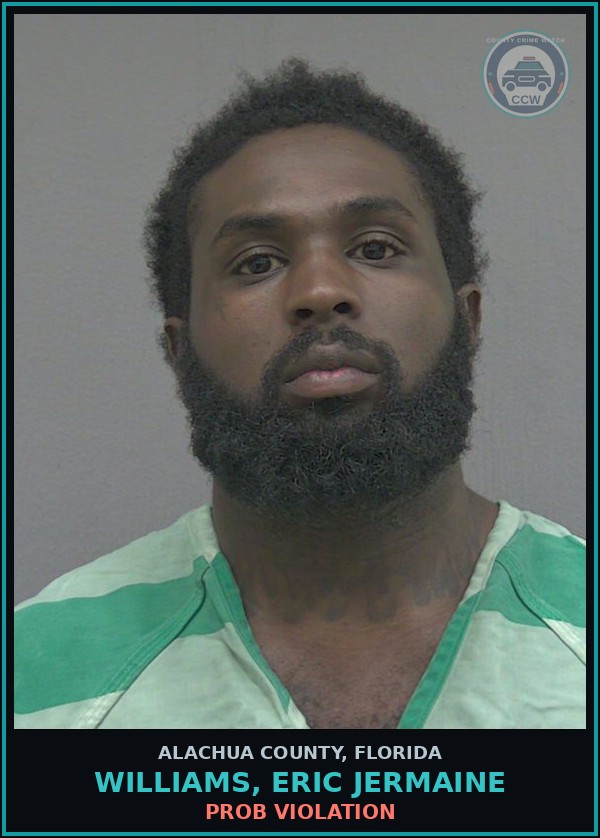 Booking mugshot of WILLIAMS, ERIC JERMAINE in Alachua County