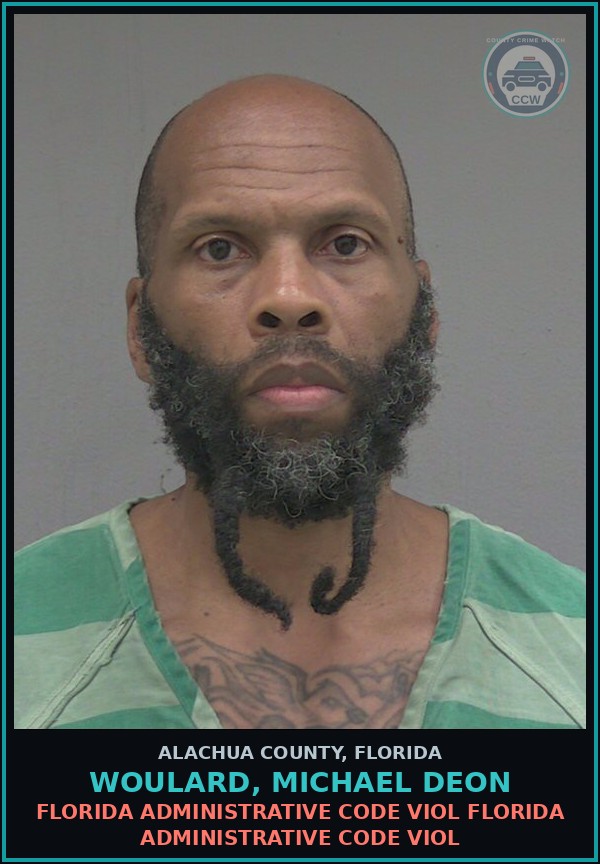 Booking mugshot of WOULARD, MICHAEL DEON in Alachua County