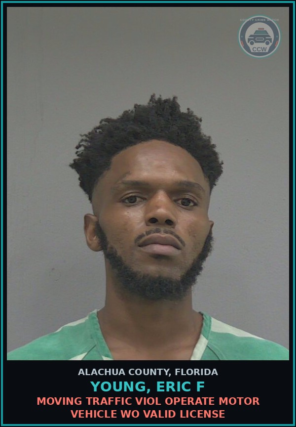 Booking mugshot of YOUNG, ERIC F in Alachua County