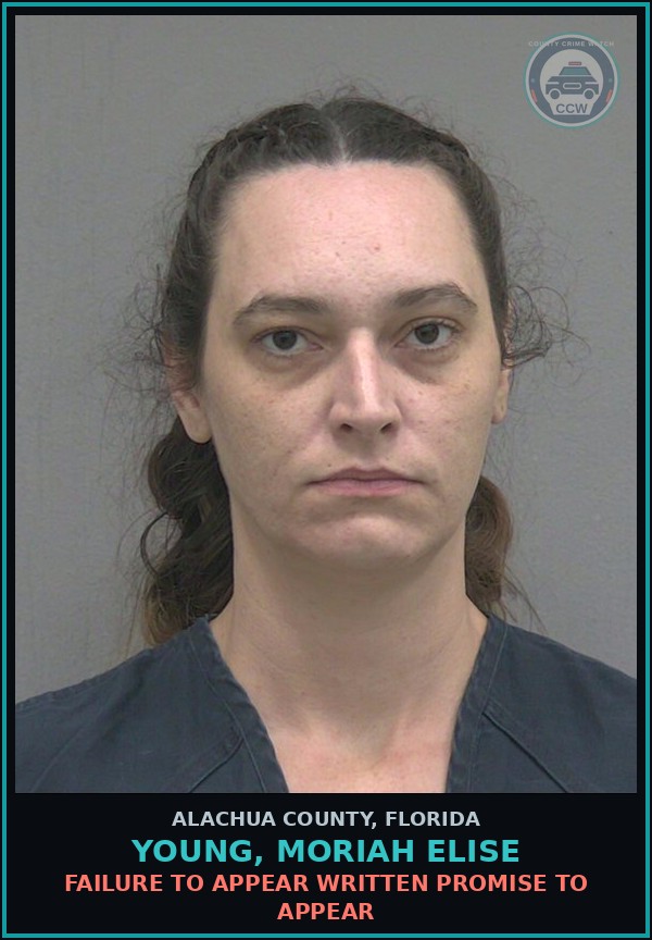 Booking mugshot of YOUNG, MORIAH ELISE in Alachua County