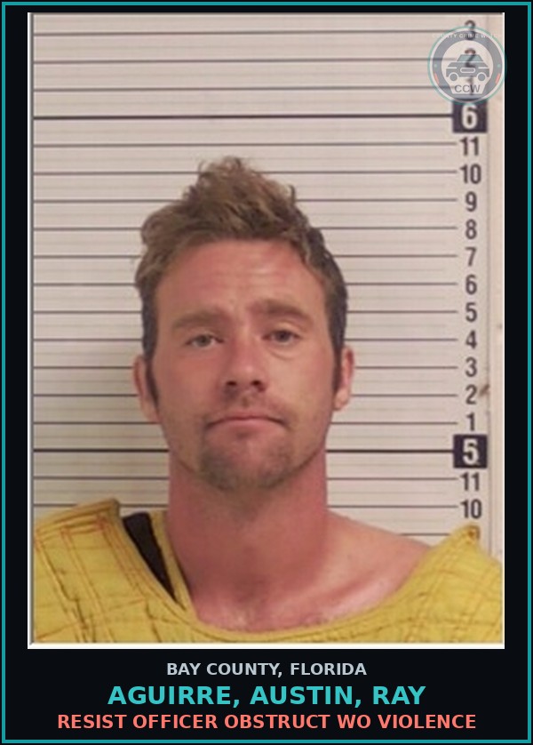 Booking mugshot of AGUIRRE, AUSTIN, RAY in Bay County