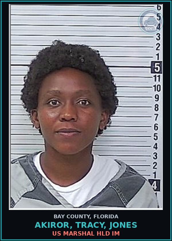 Booking mugshot of AKIROR, TRACY, JONES in Bay County