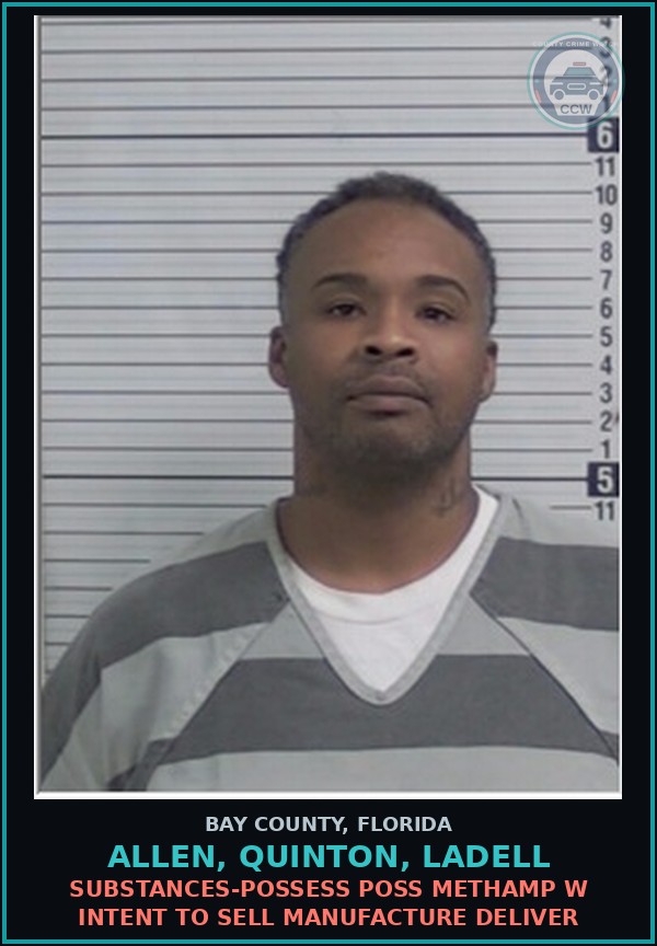 Booking mugshot of ALLEN, QUINTON, LADELL in Bay County