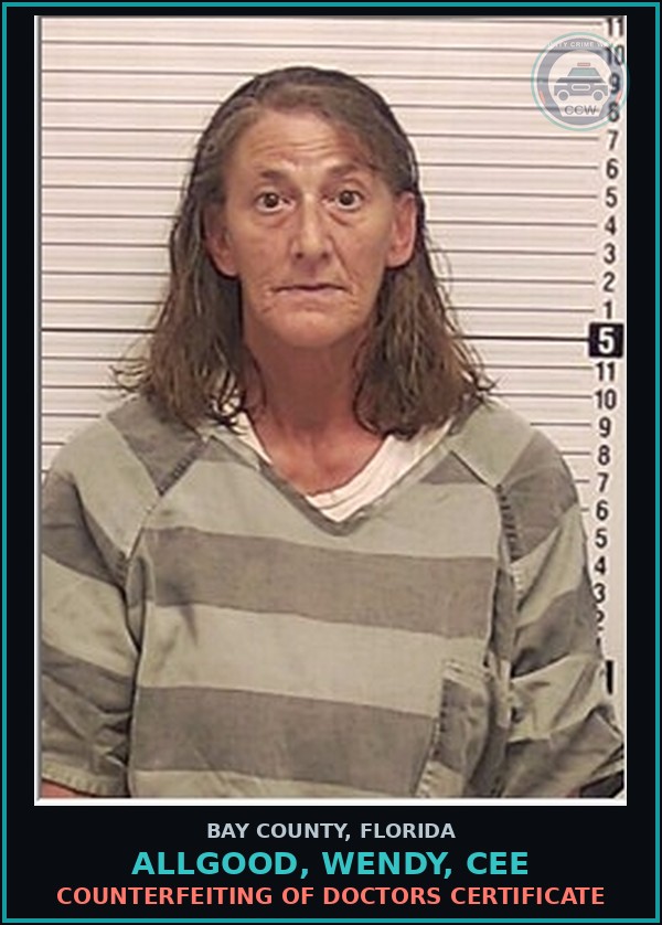 Booking mugshot of ALLGOOD, WENDY, CEE in Bay County