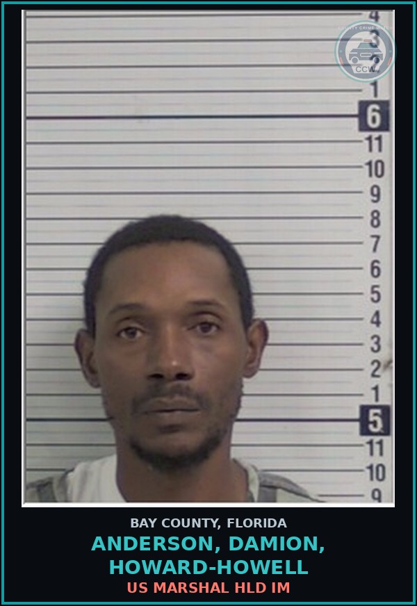 Booking mugshot of ANDERSON, DAMION, HOWARD-HOWELL in Bay County