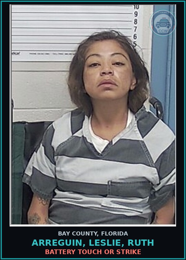 Booking mugshot of ARREGUIN, LESLIE, RUTH in Bay County