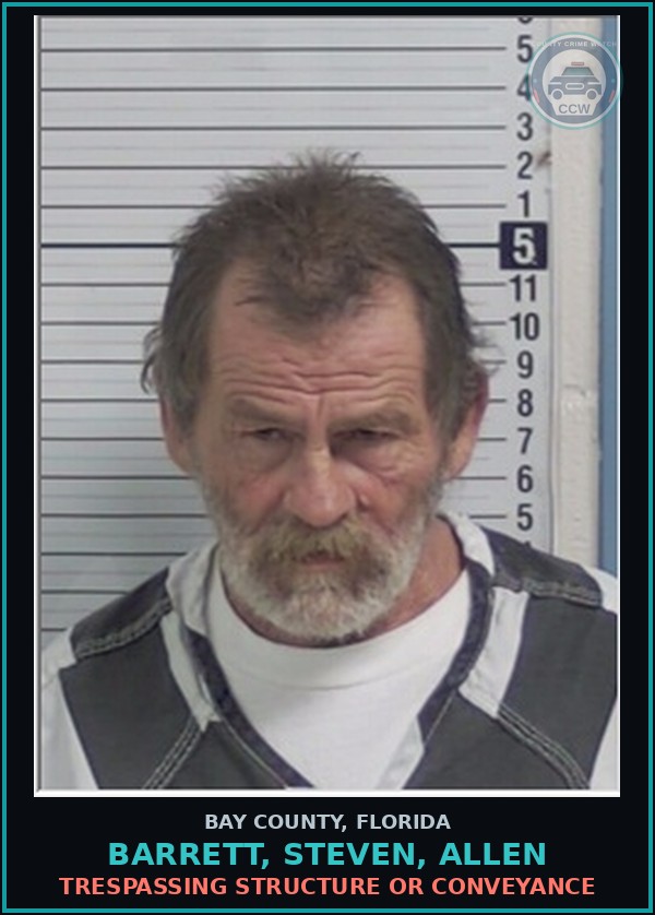 Booking mugshot of BARRETT, STEVEN, ALLEN in Bay County