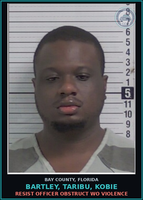 Booking mugshot of BARTLEY, TARIBU, KOBIE in Bay County