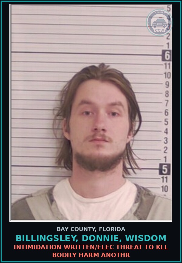 Booking mugshot of BILLINGSLEY, DONNIE, WISDOM in Bay County