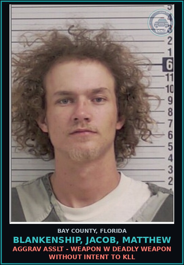 Booking mugshot of BLANKENSHIP, JACOB, MATTHEW in Bay County