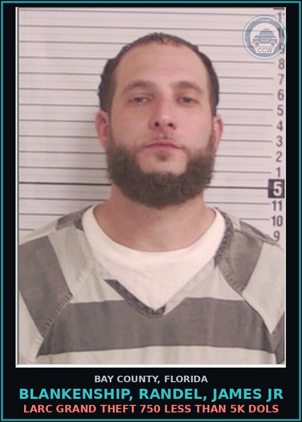 Booking mugshot of BLANKENSHIP, RANDEL, JAMES JR in Bay County