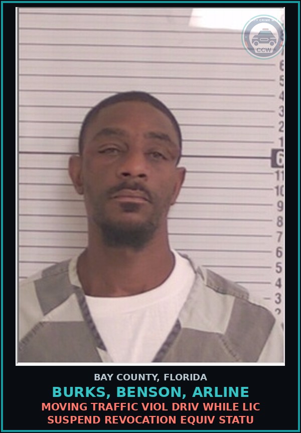 Booking mugshot of BURKS, BENSON, ARLINE in Bay County