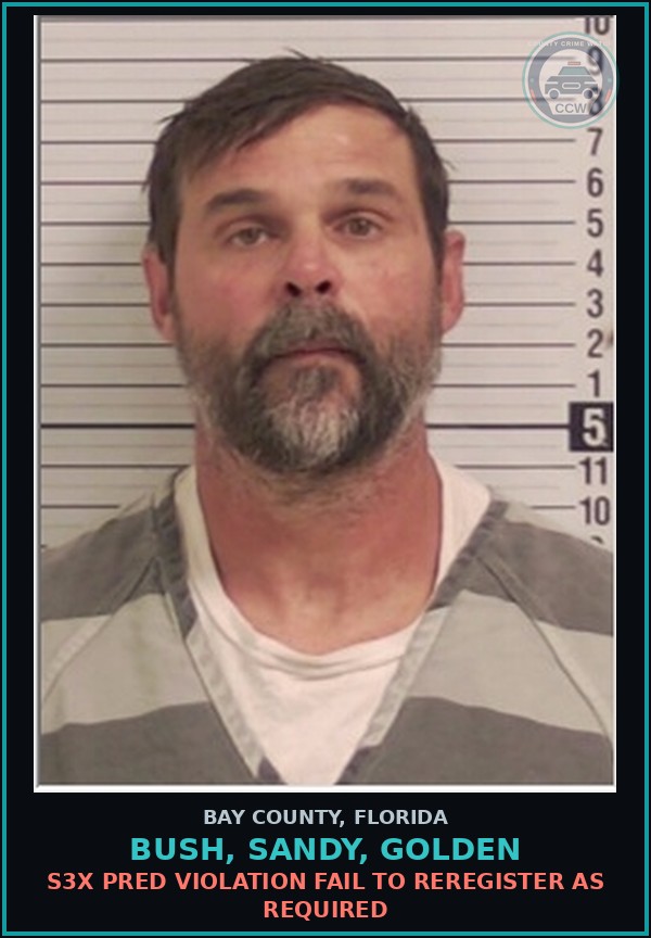 Booking mugshot of BUSH, SANDY, GOLDEN in Bay County