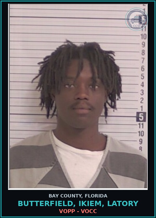 Booking mugshot of BUTTERFIELD, IKIEM, LATORY in Bay County