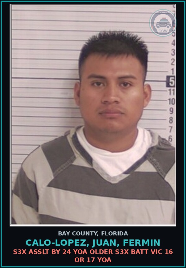 Booking mugshot of CALO-LOPEZ, JUAN, FERMIN in Bay County