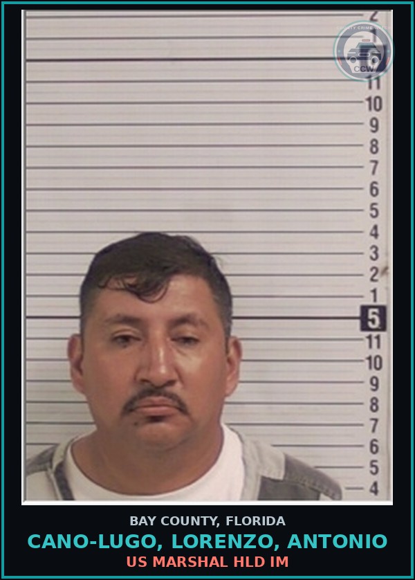 Booking mugshot of CANO-LUGO, LORENZO, ANTONIO in Bay County