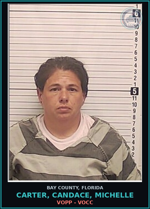 Booking mugshot of CARTER, CANDACE, MICHELLE in Bay County