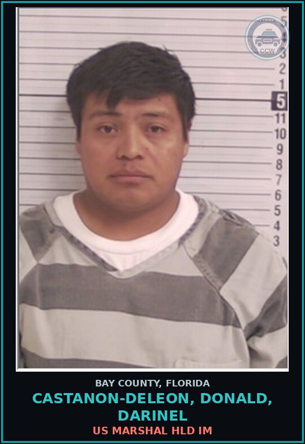 Booking mugshot of CASTANON-DELEON, DONALD, DARINEL in Bay County