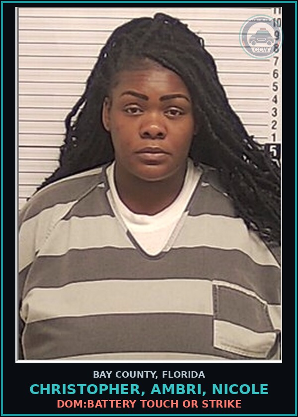 Booking mugshot of CHRISTOPHER, AMBRI, NICOLE in Bay County