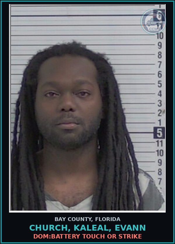 Booking mugshot of CHURCH, KALEAL, EVANN in Bay County