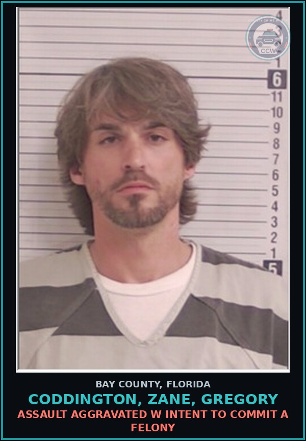 Booking mugshot of CODDINGTON, ZANE, GREGORY in Bay County