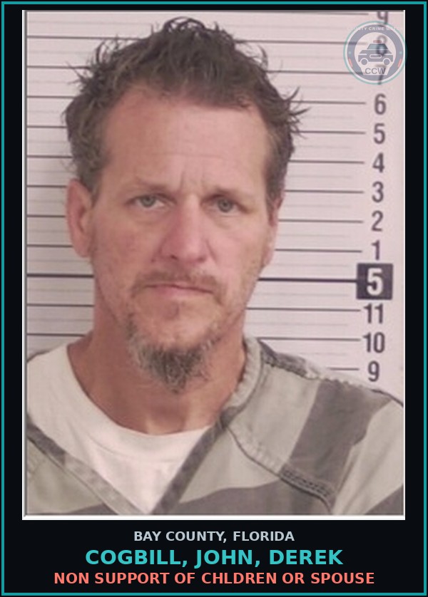 Booking mugshot of COGBILL, JOHN, DEREK in Bay County