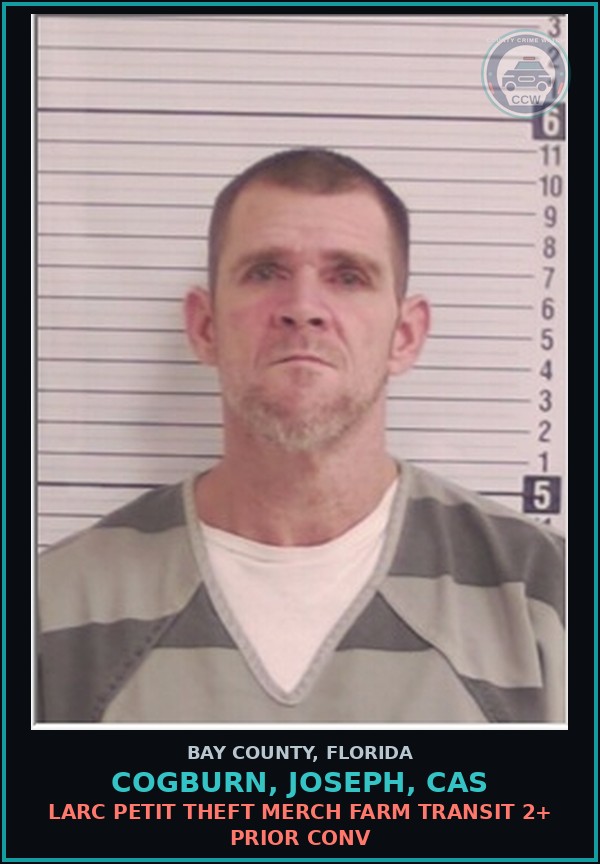 Booking mugshot of COGBURN, JOSEPH, CAS in Bay County