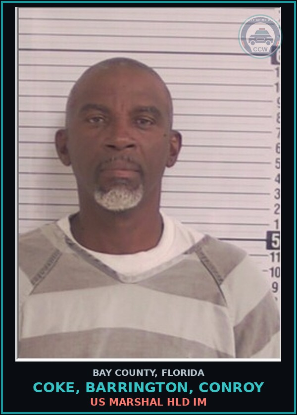 Booking mugshot of COKE, BARRINGTON, CONROY in Bay County
