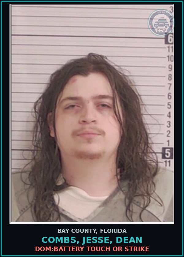 Booking mugshot of COMBS, JESSE, DEAN in Bay County