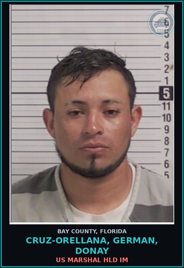 Booking mugshot of CRUZ-ORELLANA, GERMAN, DONAY in Bay County