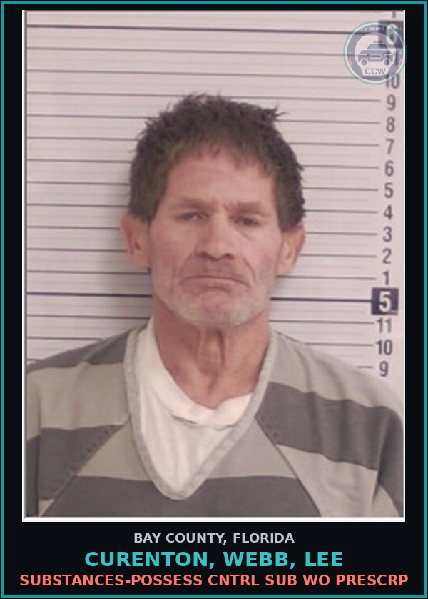Booking mugshot of CURENTON, WEBB, LEE in Bay County