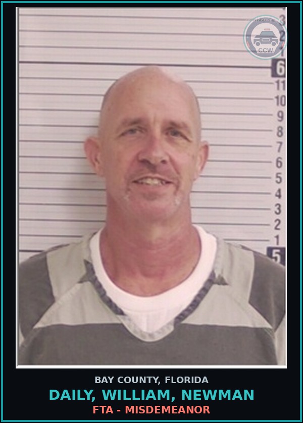 Booking mugshot of DAILY, WILLIAM, NEWMAN in Bay County