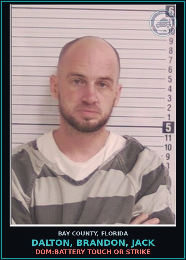 Booking mugshot of DALTON, BRANDON, JACK in Bay County