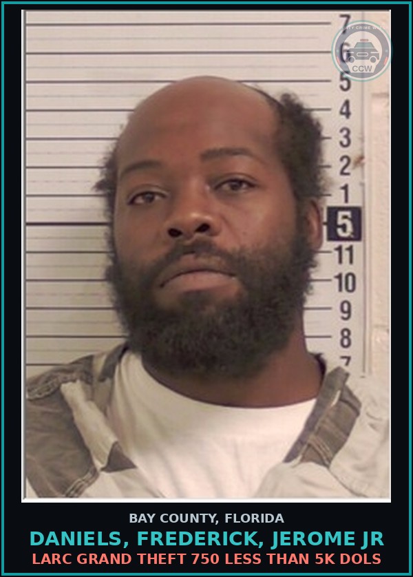 Booking mugshot of DANIELS, FREDERICK, JEROME JR in Bay County