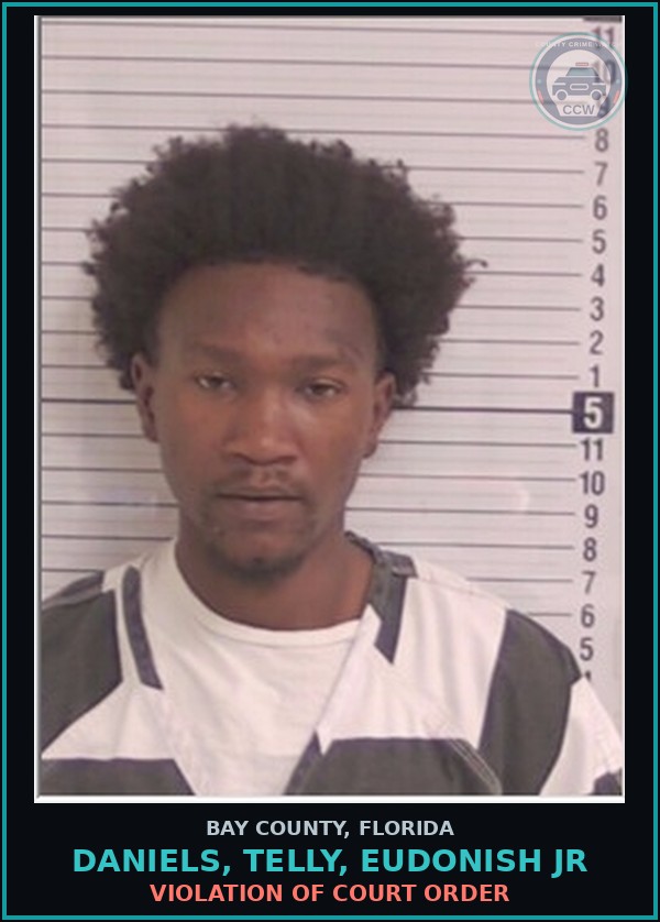 Booking mugshot of DANIELS, TELLY, EUDONISH JR in Bay County