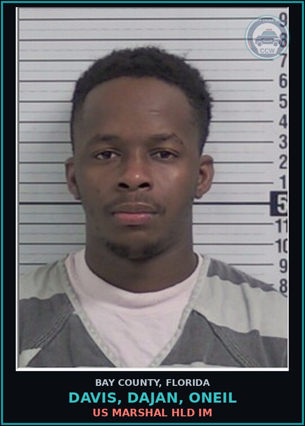 Booking mugshot of DAVIS, DAJAN, ONEIL in Bay County