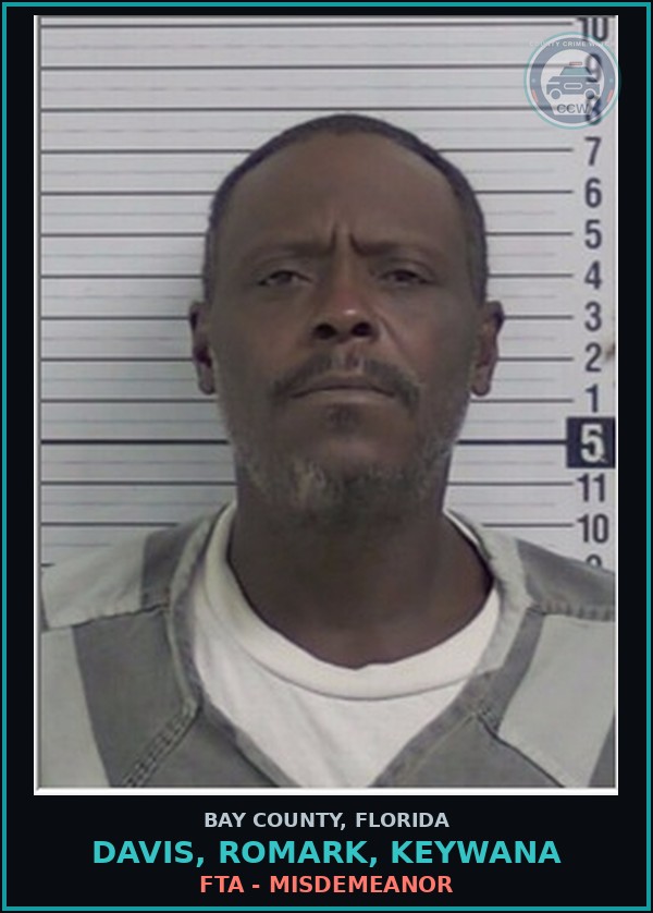 Booking mugshot of DAVIS, ROMARK, KEYWANA in Bay County